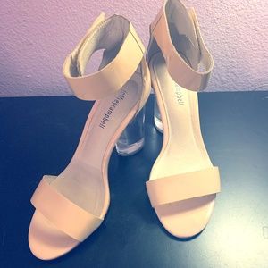 Jeffrey Campbell nude sandal transparent heel